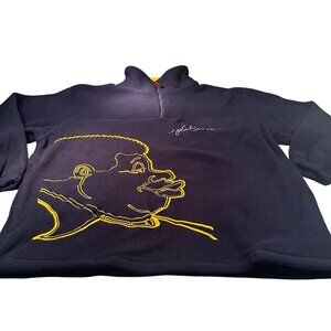 Platinum Fat Albert Sweater Mens Vintage Embroidered Quarter Zip Fleece Pullover